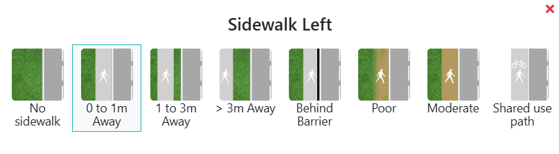 Piyodalar yo‘lagi — Chap tomon (Sidewalk Left):