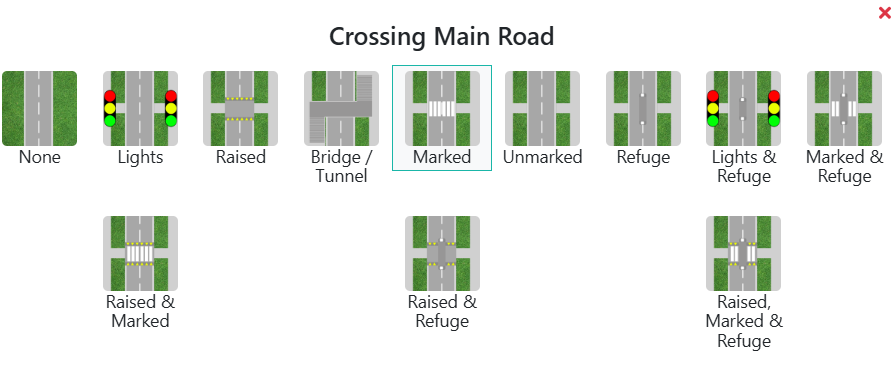 Asosiy piyodalar o‘tish joyi turi: